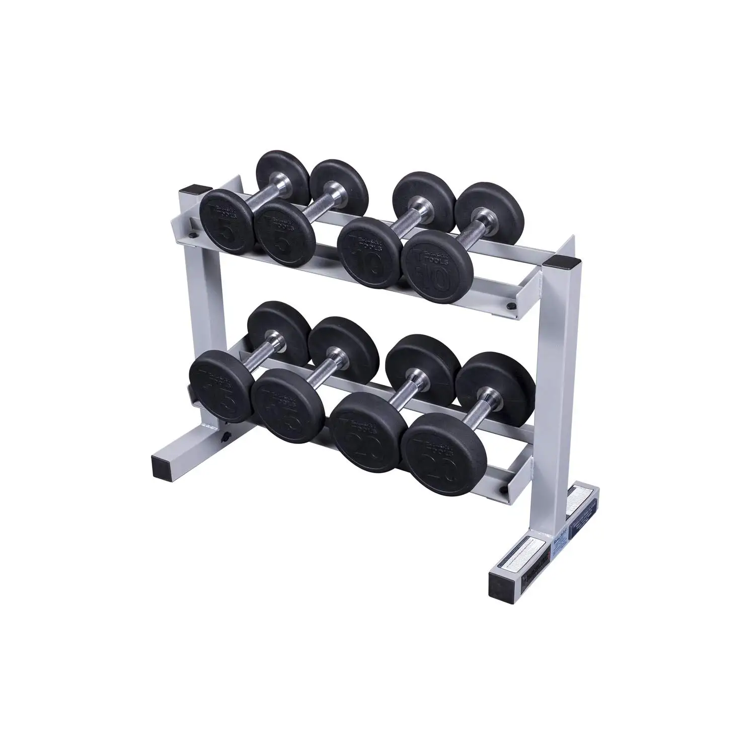 (PDR282X) 2-Tier Dumbbell Rack - Heavy-Duty 30inch Wide Weight Stand, Home Gym Storage Solution Holds 1 pair each of 5-30 lb