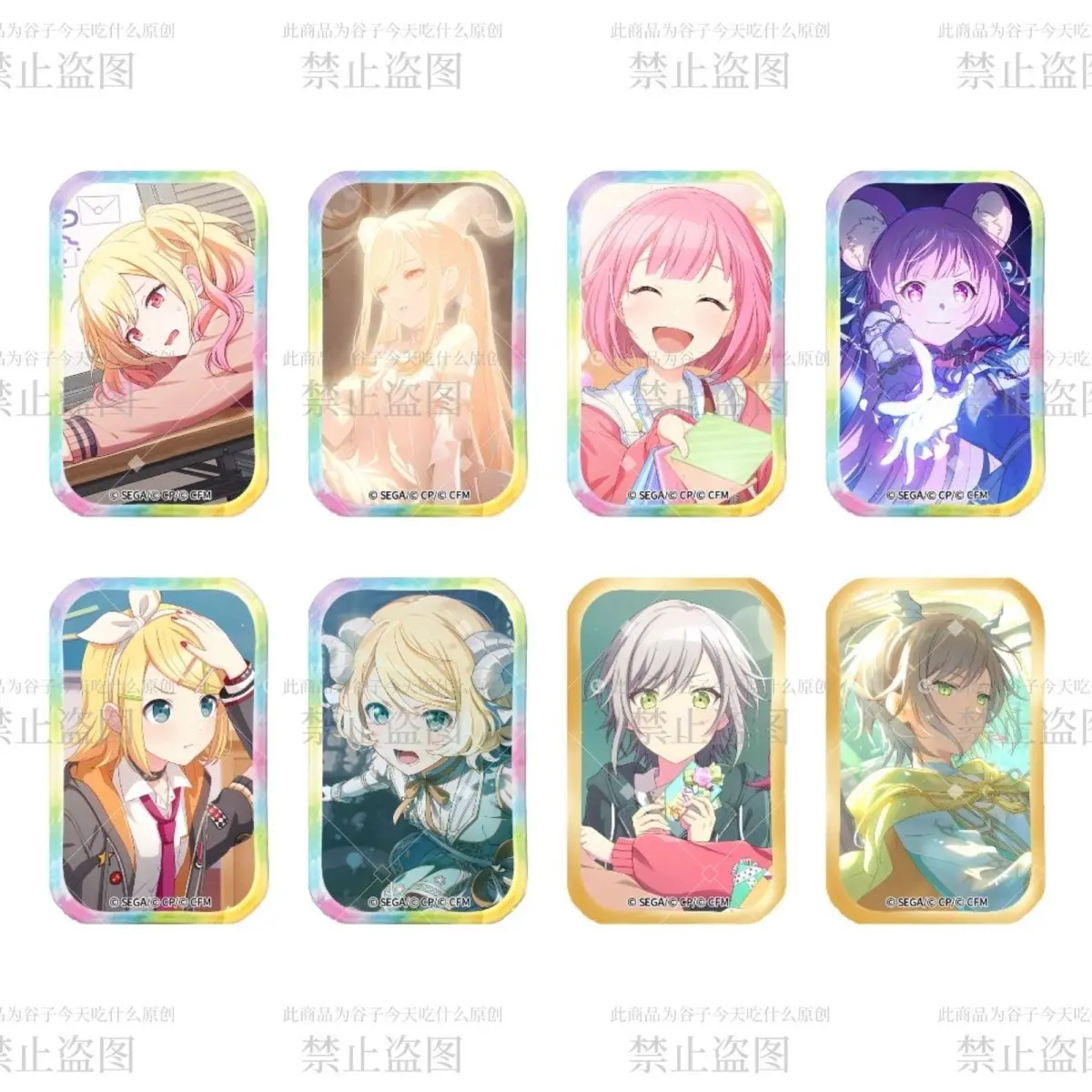 جديد أنيمي مشروع Sekai Hinomori Shiho Tenma Saki Hoshino Ichika Kagamine Rin مستطيلة فلاش بروش زر الملابس شارة دبابيس