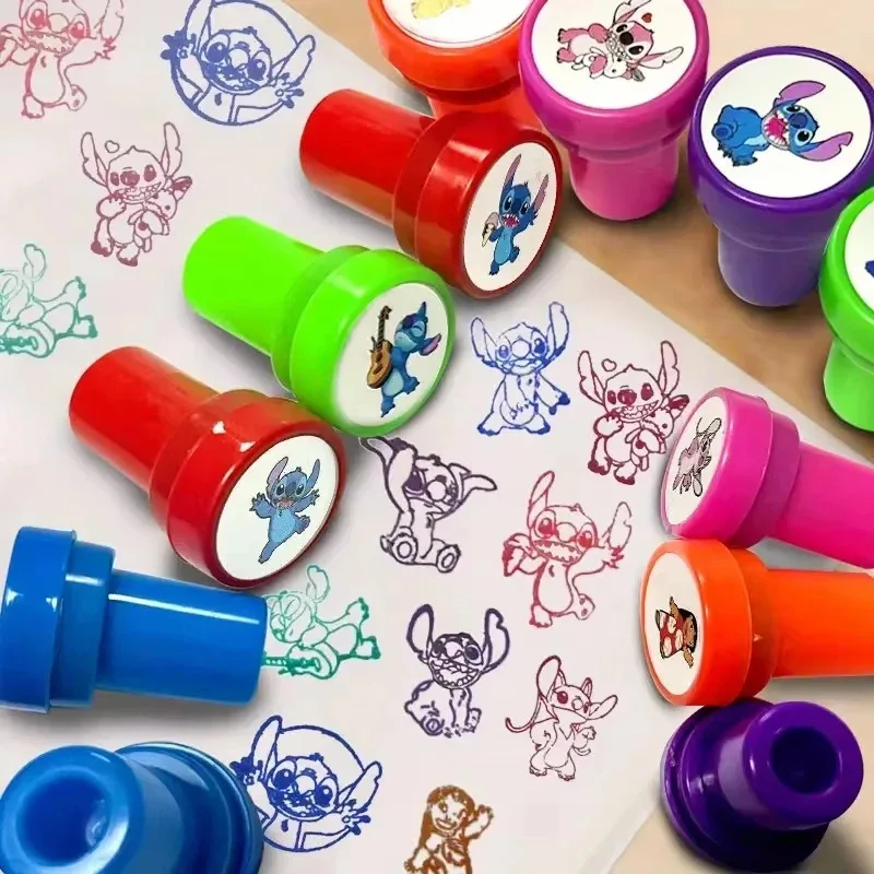 

12PCS Anime Stitch Cartoon Seal Children's Birthday Party Gift Stitch Cartoon Pattern Seal Boy Christmas Gift