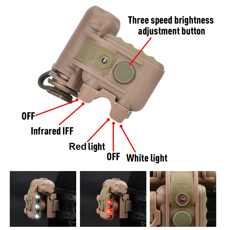 WADSN 戦術高速ヘルメットライト GEN2 高ルーメン白赤 LED 懐中電灯戦術ライフル武器信号灯エアライフル狩猟