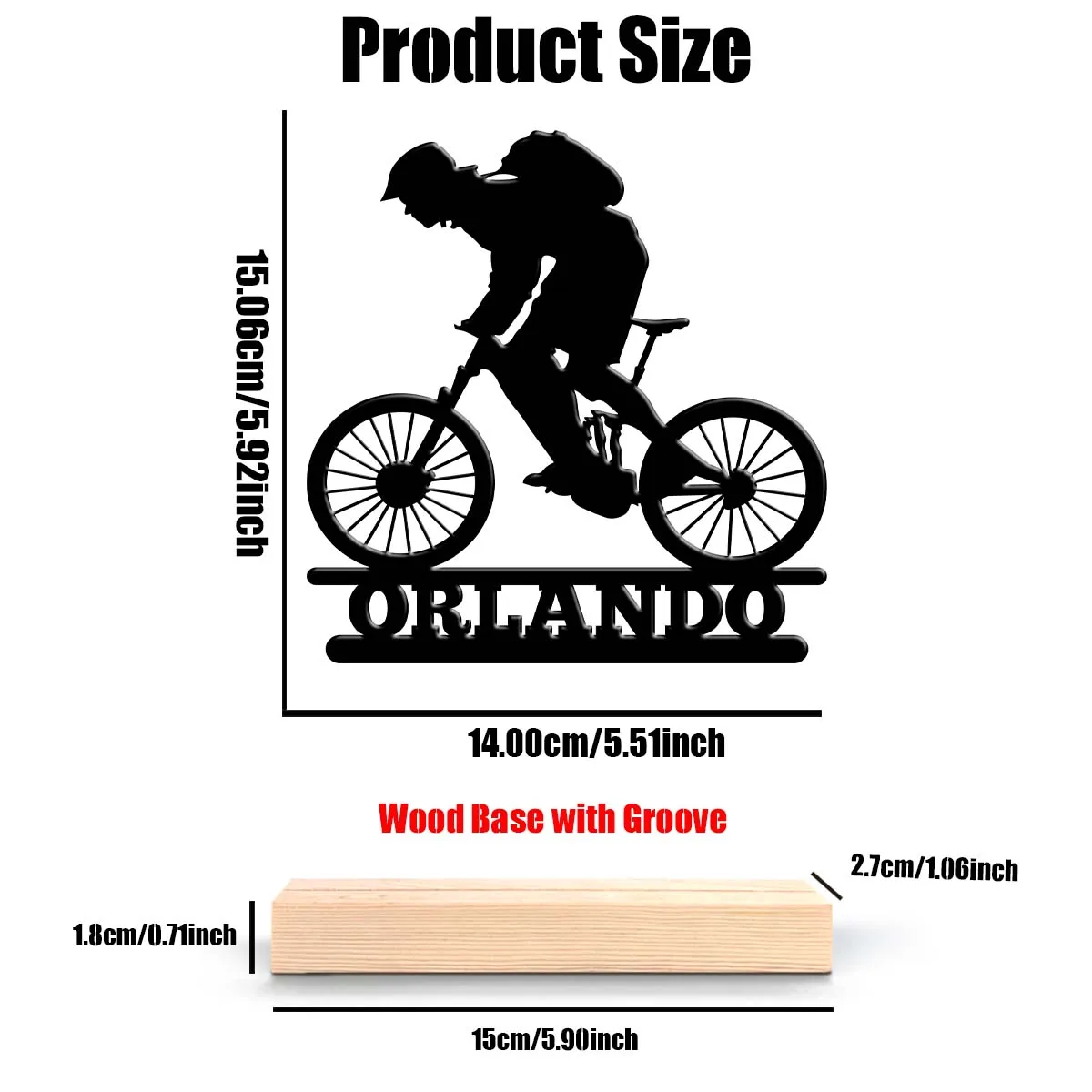 1Pc Csutom Bicycle Rider Wooden Base Metal Art Ornament,Home Office Hotel Cafe Club Decor,Ideal Gift for Family Friends