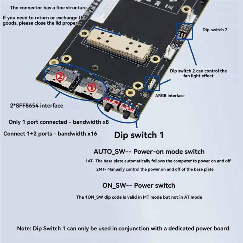 Ingenious-Slimsas To SXM2 Adapter SXM2 Single-Slot X16 Straight-Through Baseboard For V100 External Graphics Card 8654 Interface