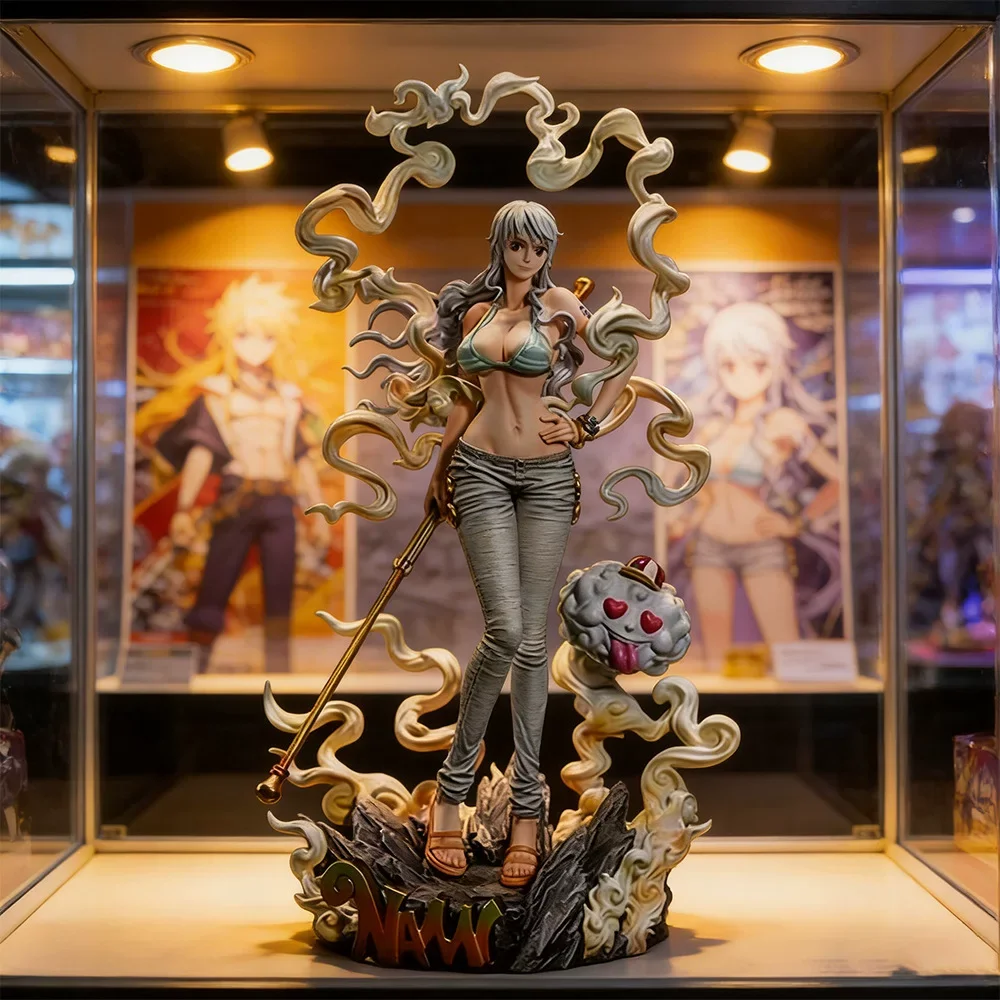 One Piece Nikana Nami Figur PVC Statische Statue PC-Gehäuse Desktop Trendiges Spielzeugmodell Ornament Sammlung Anime Peripherie Fan-Geschenke