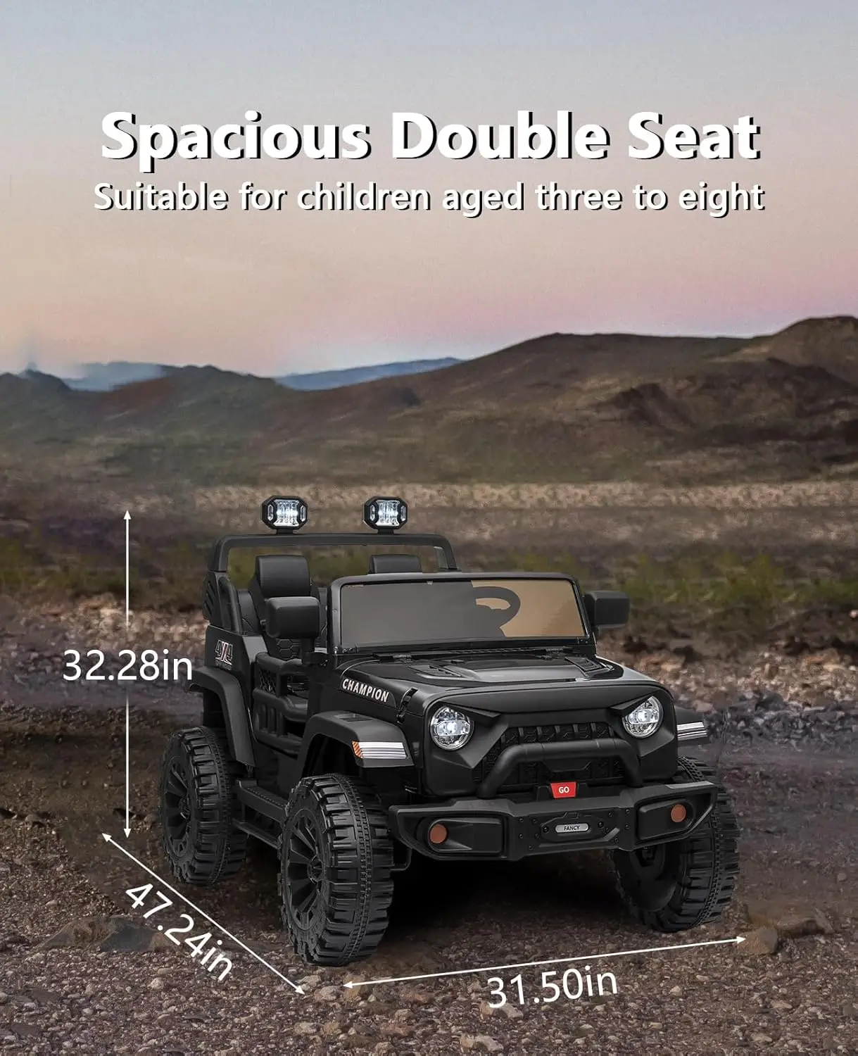 24V rit op auto 2-zits elektrische voertuigen voor kinderen speelgoed 3 snelheden 2x200W krachtige motor Bluetooth muziek power wielen met bediening