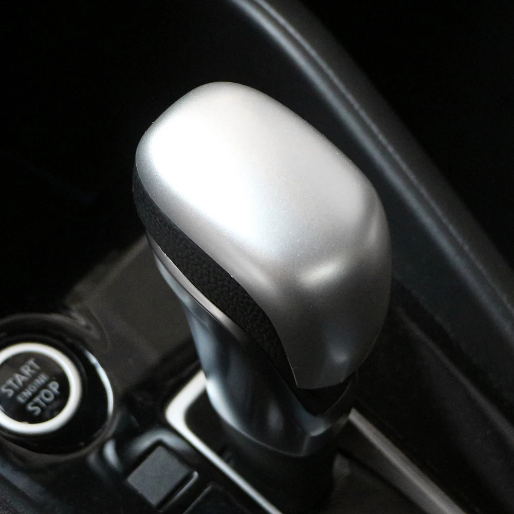 Car Gear Head Shift Knob Cover Grip Trim for Nissan Kicks 2017-2022 ABS Carbon Fiber Sticker Modification Accessories