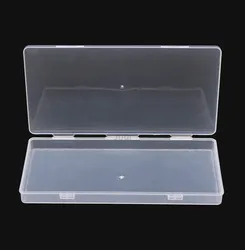 Caixa de armazenamento de plástico transparente para jóias, recipiente retângulo para miçangas e brincos, 165x85x17mm, novo