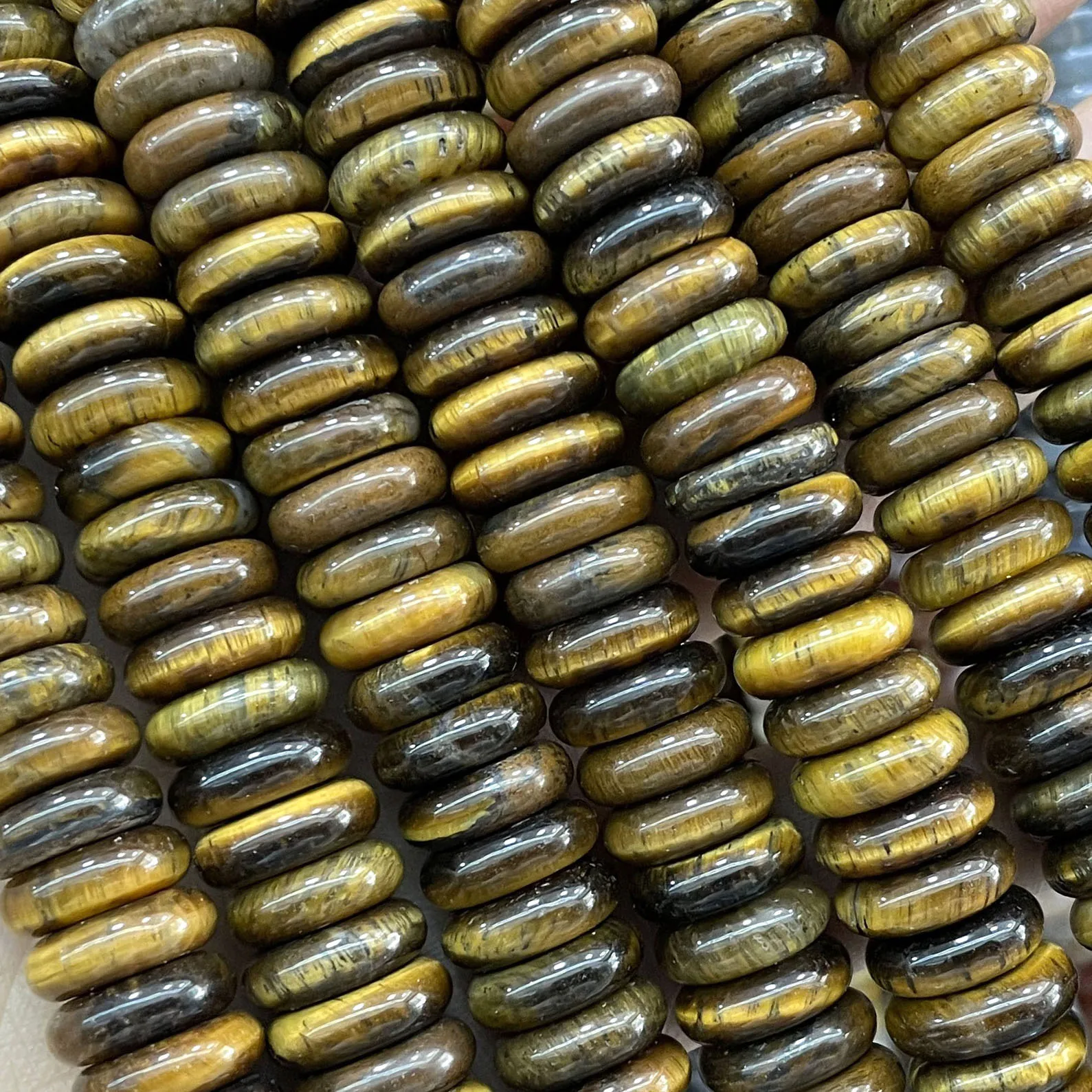 Naturstein-Rondelle, 7 Chakra-Quarz, Jaspis, Achate, Türkise, flache, runde Abstandsperlen für die Schmuckherstellung, DIY-Armband, Halskette – Detail 10