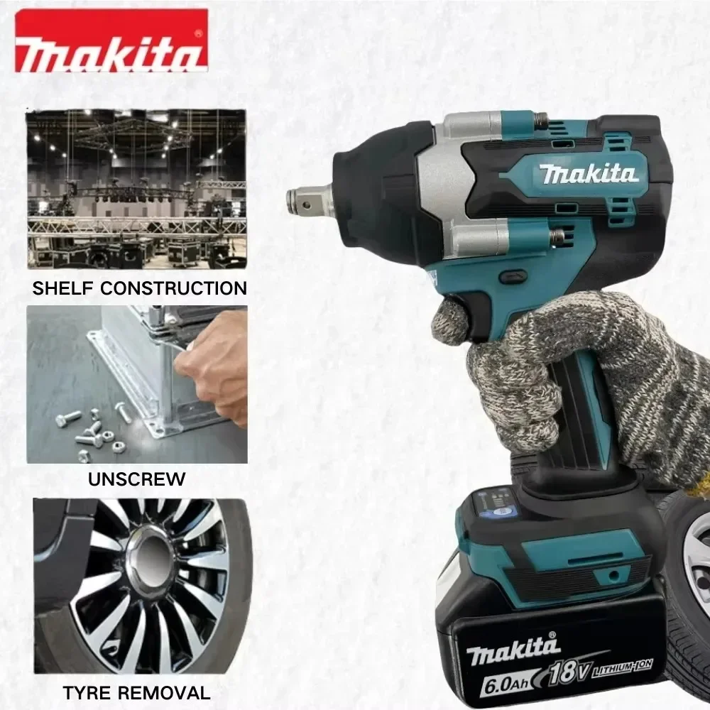 

Makita DTW700 Аккумуляторный ударный гайковерт 18 В Бесщеточный двигатель Высокоэффективный Прочный автоматический стопор 700 Нм с переменной скоростью для авторемонта