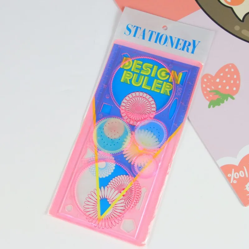 12 pcs Wholesale Ruler Stationery Set Children's Art Painting Template Ruler Student Drafting Supplies