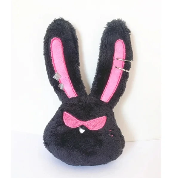 ATEEZ Keychain 13cm Cartoon Cute Plush Hair Band Black Long Ear Pendant Bag Accessorie Key Ring Kpop Idols YeoSang San Fans Gift