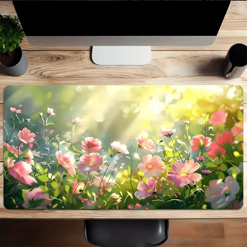 

Green Floral and Plant Desk Pad: Large Gaming Mouse Mat with Stitched Edges ,Computer Keyboard Mats Long Desk Pads