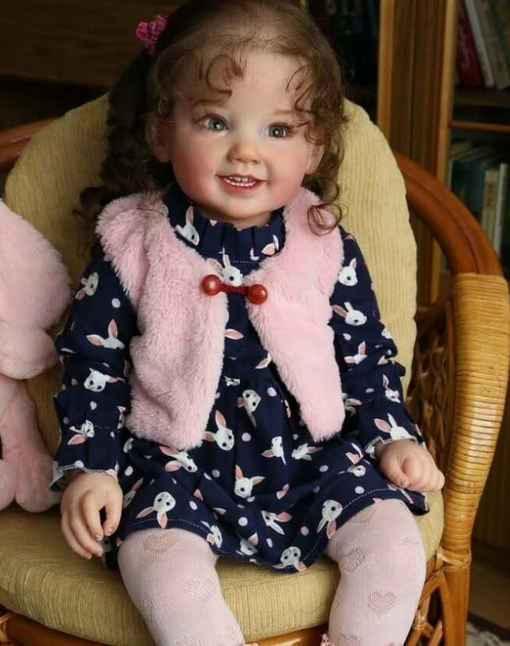 

Reborn Doll Kit 28 Inches Realistic Toddler Doll Kit Cammi Smile Face Unpainted Unfinished Doll Parts Bonecas DIY Blank Doll Kit