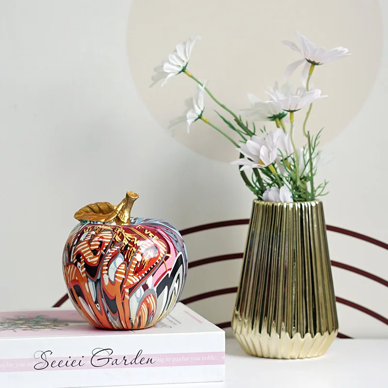 الإبداعية نقل المياه الطباعة الكتابة على الجدران محاكاة التفاح زخرفة غرفة المعيشة المنزلي مدخل خزانة التلفزيون مشهد الفاكهة ديكور