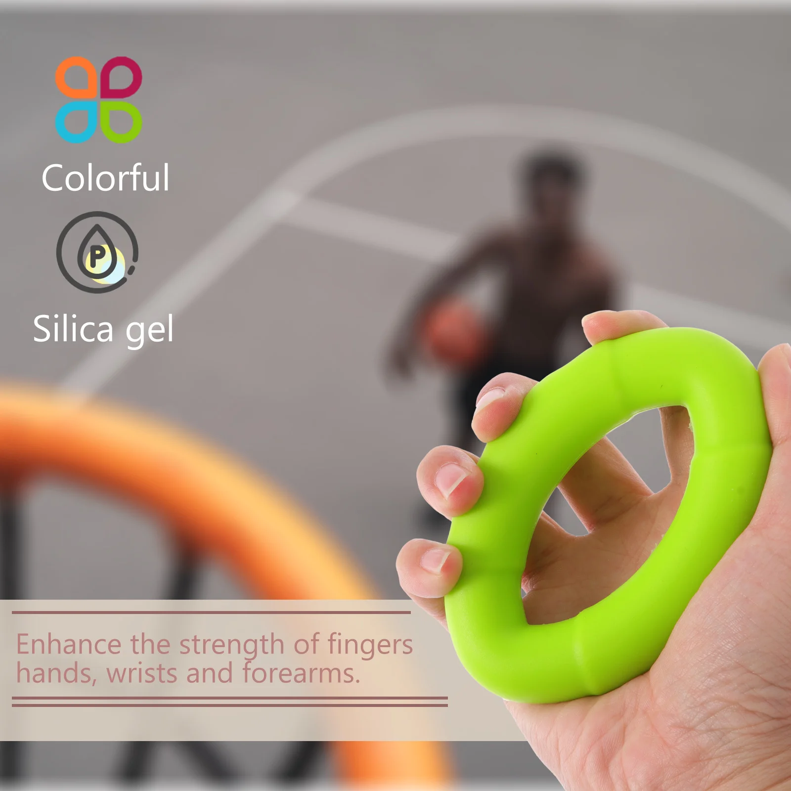 4 قطعة حلقة قبضة سيليكون مرن قوي لتدريب قوة اليد المضادة للانزلاق تدليك المنزل السفر اللياقة البدنية التمارين #6