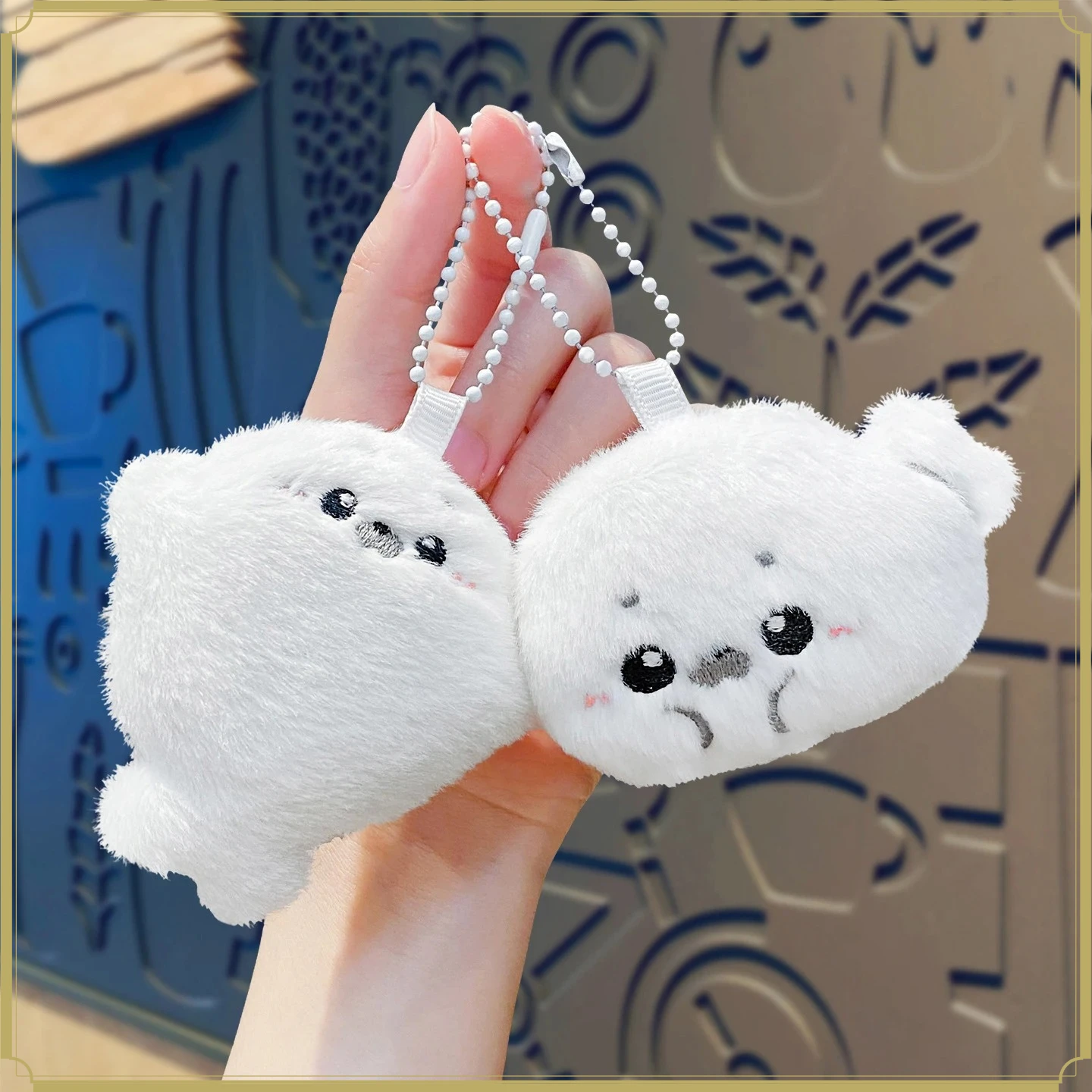 2026-Baby seal plush toy bag pendant, cartoonish and cute plush doll pendant, baby doll keychain, gift for you***