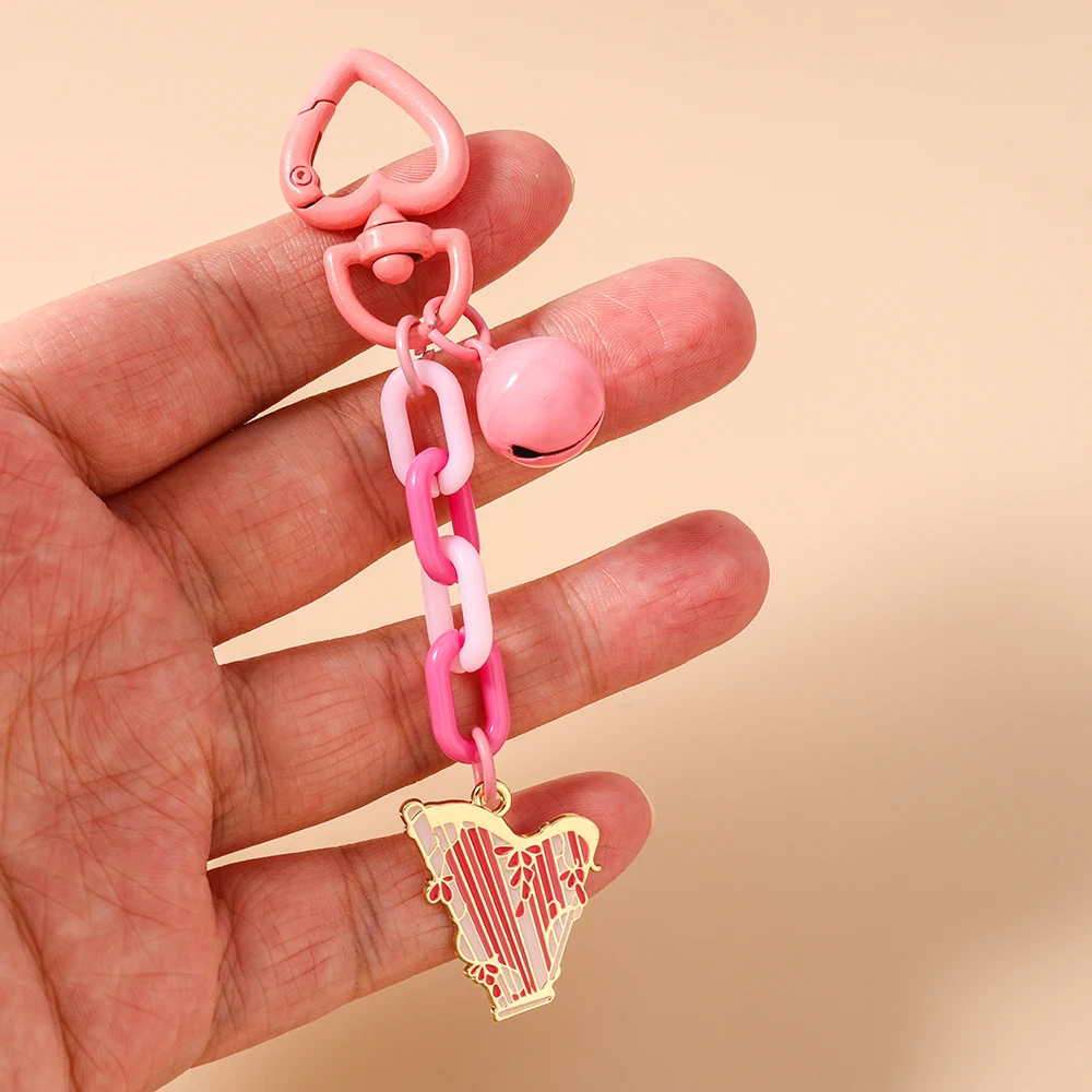 Neuer Musikinstrument-Schlüsselanhänger Violine Schlüsselring Anhänger für Frauen Mädchen Handtaschen-Deko DIY Handgemachter Schlüsselanhänger Geschenke – Detail 4