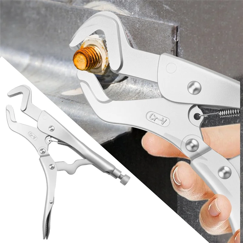 

SHGO-Vice Grips Pliers Set, Curved Jaw Locking Pliers, Adjustable Solid Pipe Clip Repair Welding Pliers, Fast Release Grips