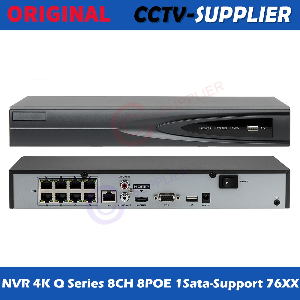 Original 8ch 8poe 4k nvr NVR7608-Q1-POE-4K-1BAY for ip camera
