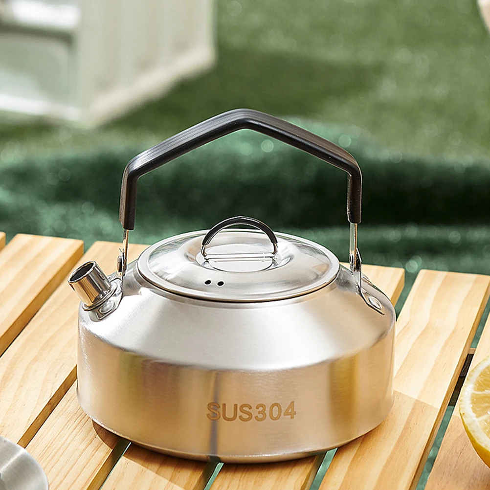 

Portable Stainless Steel Kettle Camping Cookware Water Stove Lightweight Silver Outdoor Travel