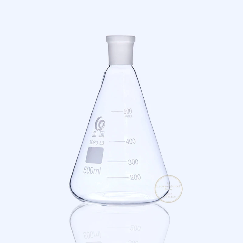 Imagem -04 - Laboratório 25ml a 2000ml Alto Borosilicate Vidro Espiral Pescoço com Boca Padrão 19 24 29 Triangular Balão Cônico Peças