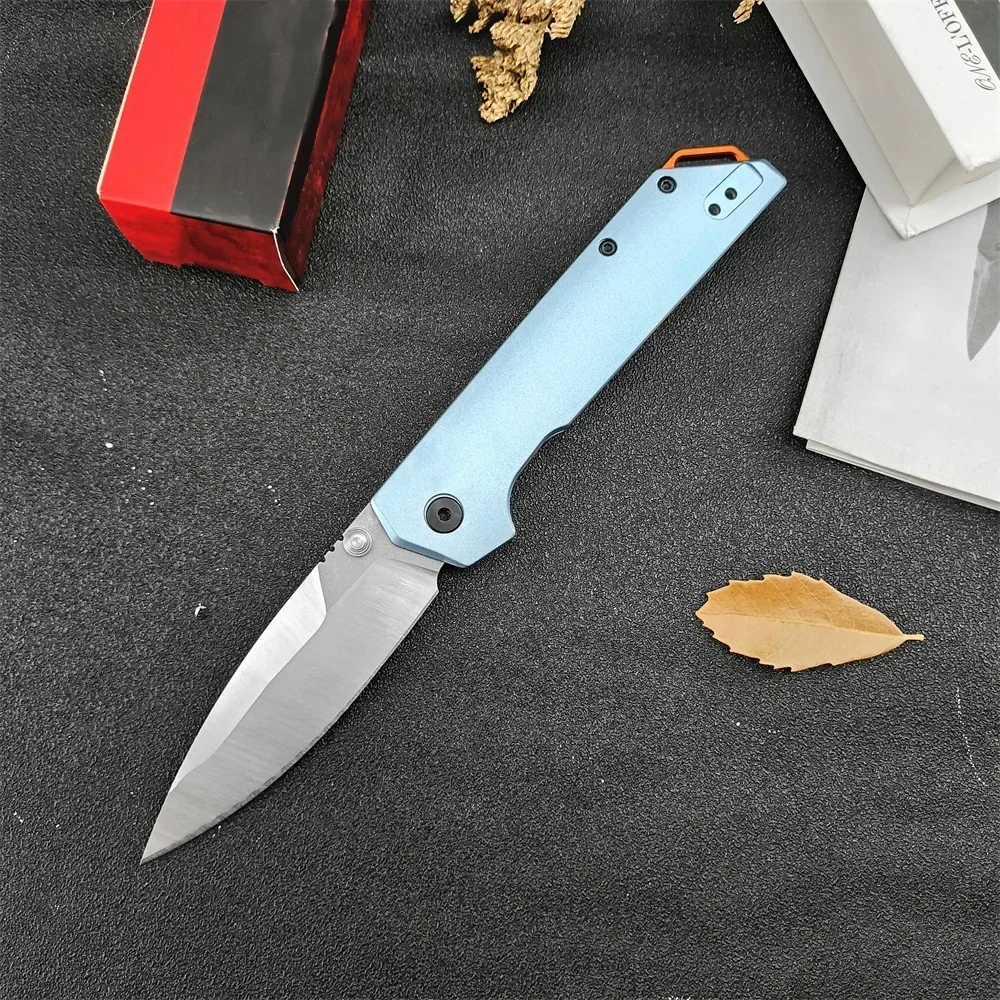 KS 2038 Iridium Blue Aluminum Handles D2 Steel Blade Folding Pocket KnifeTactical Utility Knives Camping Survival EDC Tool