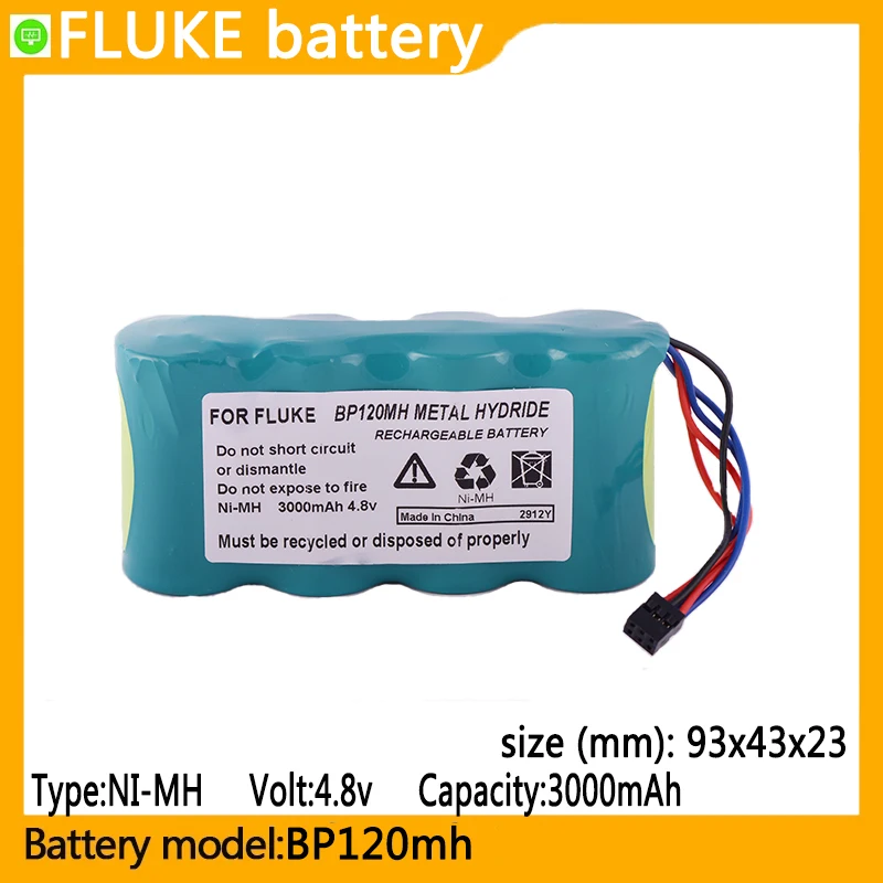 bp120mh Cpacity3000mAh. 4.8VNI-MH battery, suitable BP124X , BP124S , BP124, Infrared Thermometer，thermalimager，oscilloscope