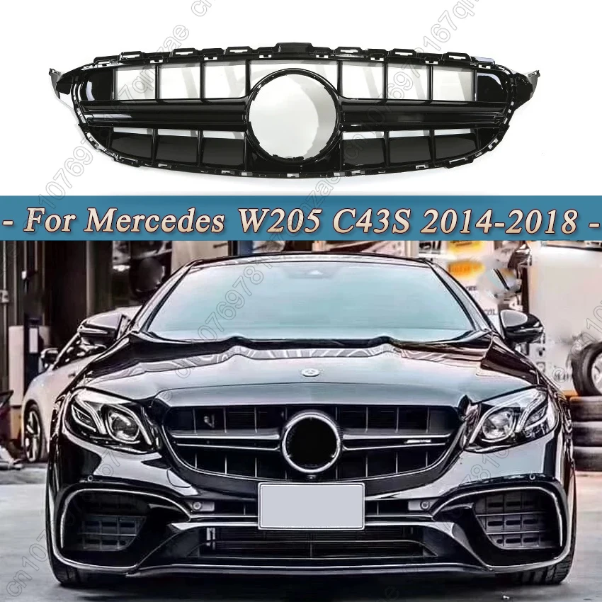 

C63S Style Front Bumper Grille For Mercedes C-Class W205 C180 C200 C250 C300 C350 C43 2014-2018 Racing Facelift Grille