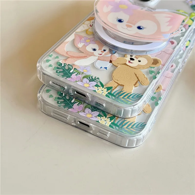 Disney Doll Bear Duffy Phone Case for iPhone 11 12 13 14 15 Pro Max 15Pro LinaBell for Magsafe Magnetic Wireless Charging Cover