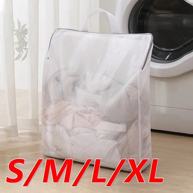 S/M/L/XL Upgraded Laundry Hand Bag Reusable Washing Machine Clothing Care Wash Bag Mesh Net Bra Socks Lingerie Underwear Storage