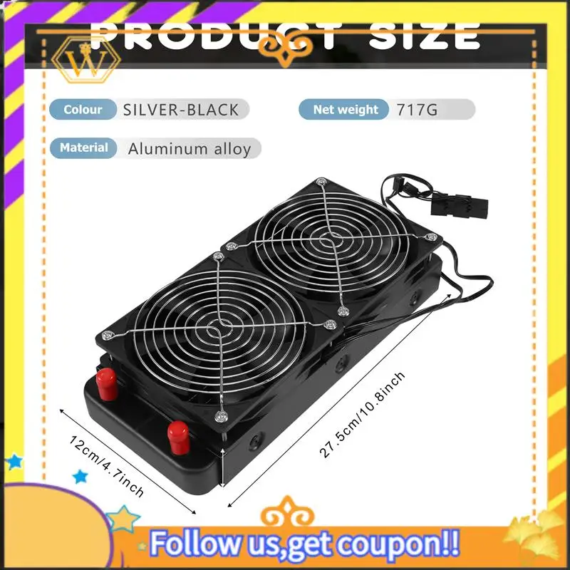 أحدث-ألومنيوم 240 مللي متر 10 أنابيب تبريد المياه صف مبرد مبادل حراري المبرد مع مروحة لنظام تبريد المياه وحدة المعالجة المركزية PC