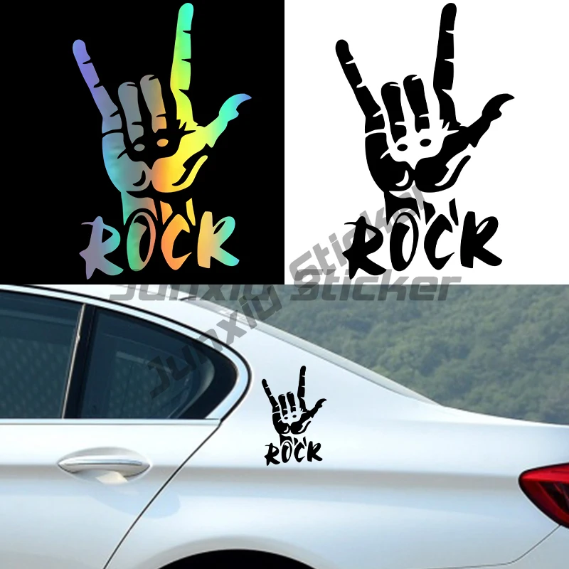 

Three Ratels Car Stickers Rock Finger Funny Sticker Auto Decals