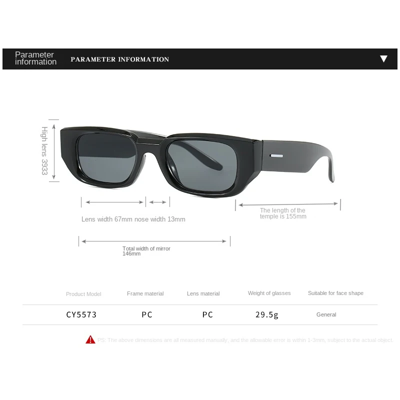 Luxury Brand Designer Square Sunglasses Men Women Retro Rivet Suneyeglass Casual UV Protection Sunscreen Travel Fishing Glasses