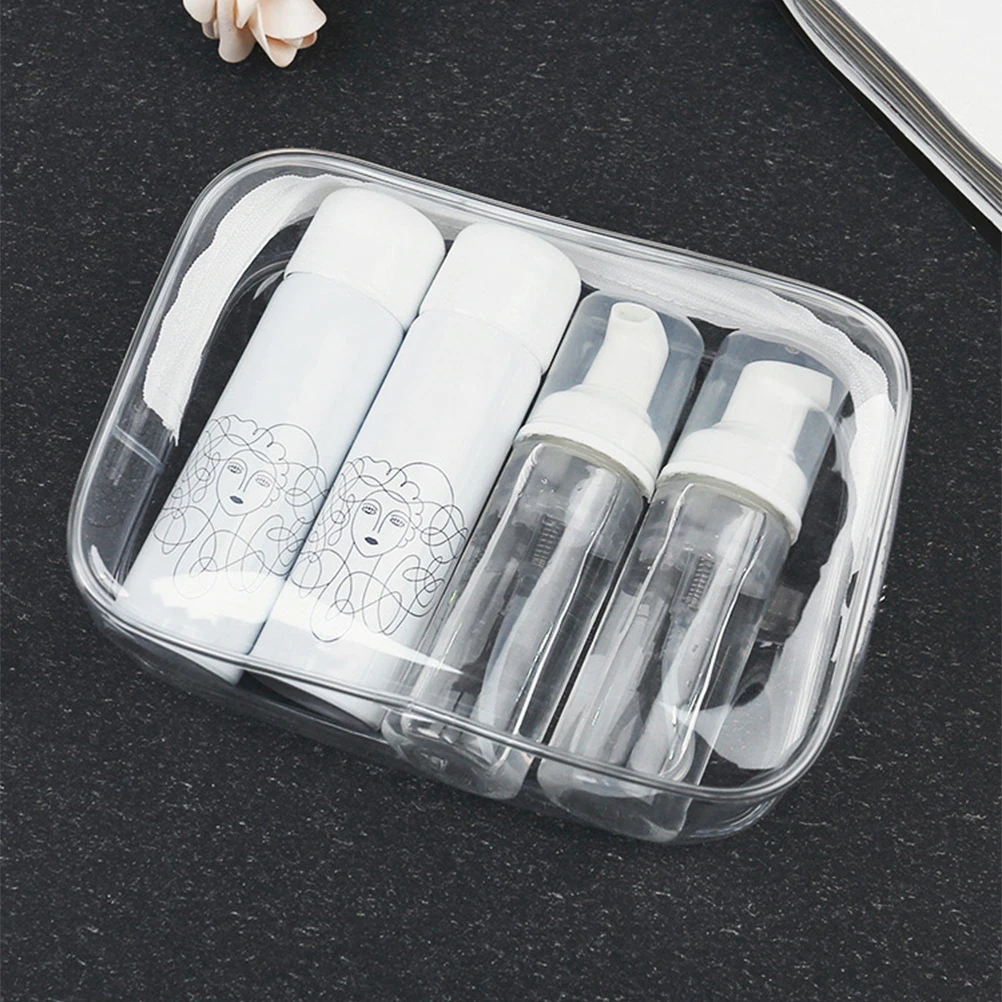 

2pcs Pvc Bag Large Capacity Makeup Organizer Toiletry Storage Travel Sundries Stylish Portable Zipper