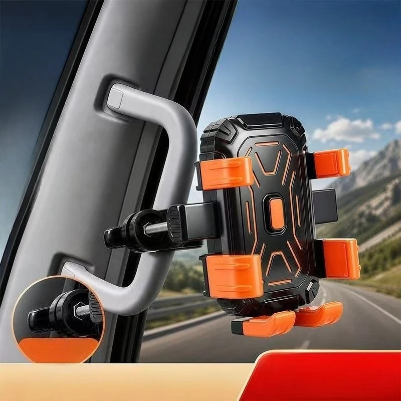 Truck Excavator Handle Mount Phone Holder Anti Vibration Heavy Duty Universal for Forklift Loader
