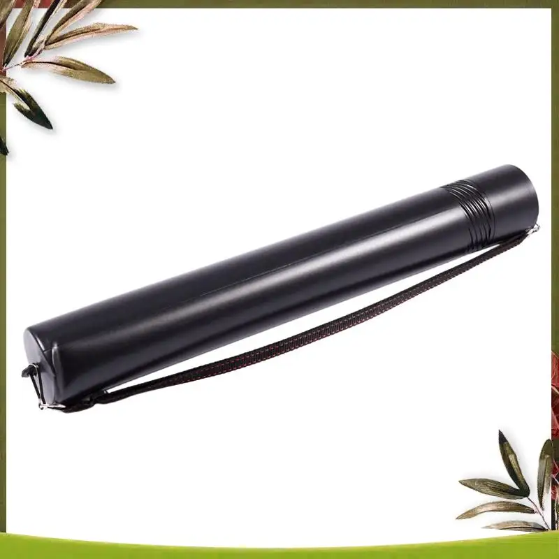 New-4X Black Plastic Drawing Picture Storage Tube Poster Scroll Holder