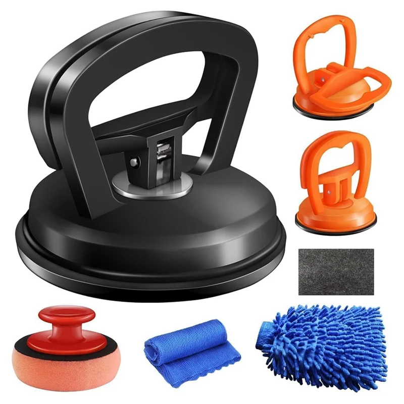 ABRB-Extractor de abolladuras, paquete de 7 Kit de eliminación de abolladuras de coche, ventosa, herramienta de eliminación de abolladuras y Kit de reparación de abolladuras, elevador de mango