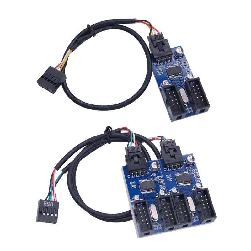 

9Pin USB Header 9Pin USB Splitter Extender for Connecting Multiple Devices to Your Motherboards with Ease Dropship