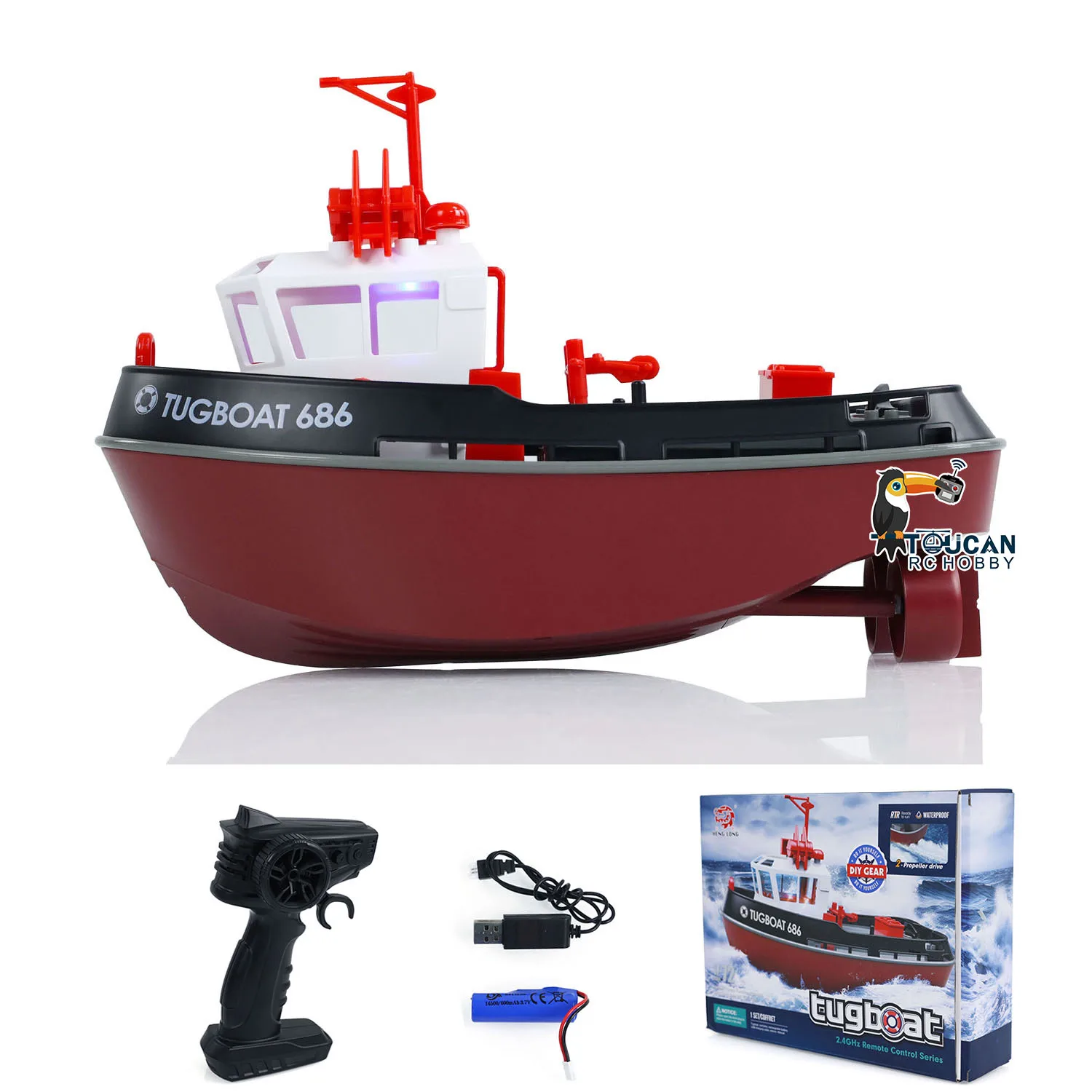 

1/72 Heng Long 2.4G RC Tugboat Remote Control Ready to Run Towboat Powerful Dual Motor Model Mini Ship TH24043