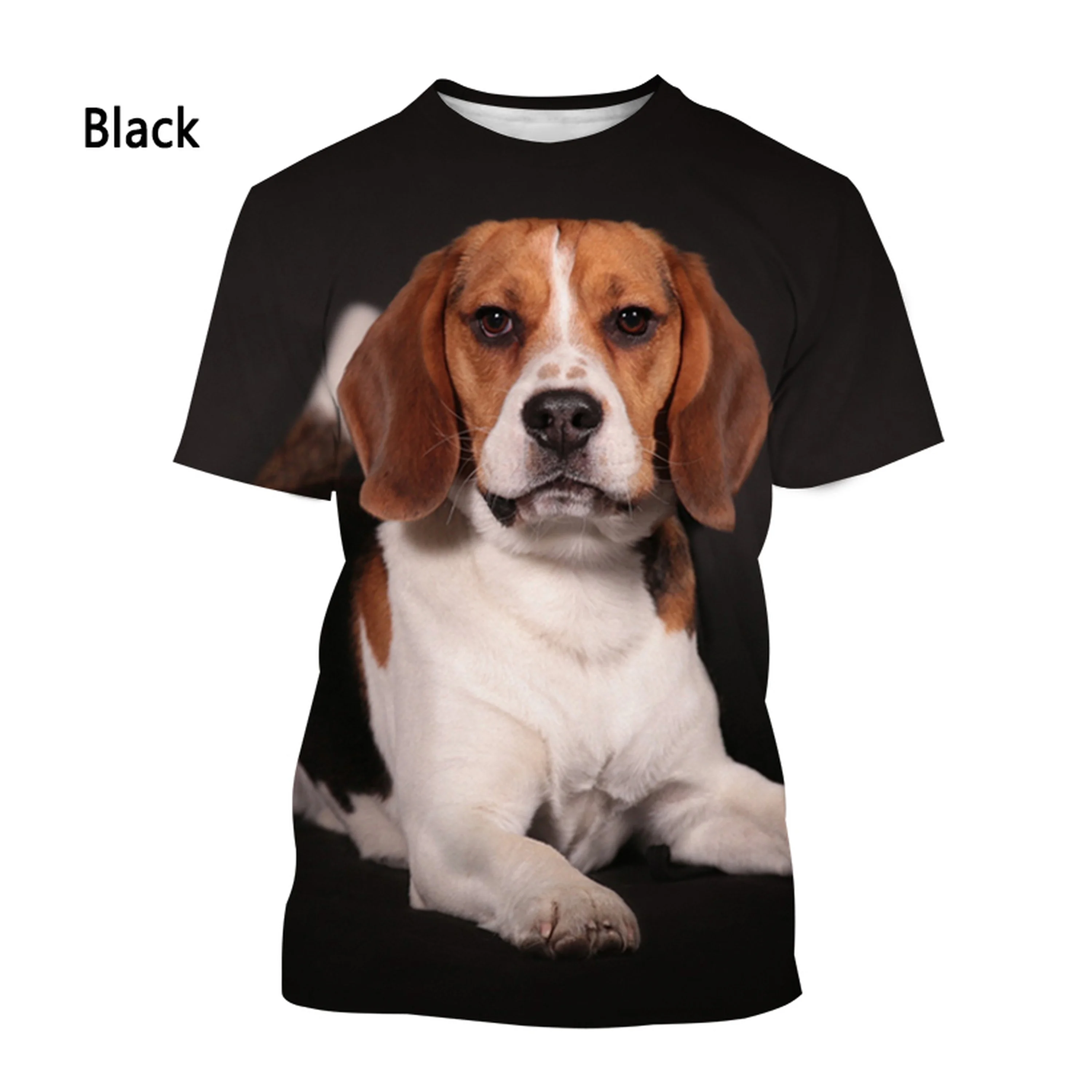 Men and Women 3D Printing Casual Short-sleeved Street T-shirt Summer New Fashion Animal Dog Beagle