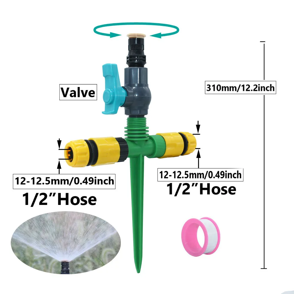 Garden Sprinkler 360° Rotation Irrigation Watering System Sprinkler plastic Support Agriculture Lawn Farm Watering Sprinkler