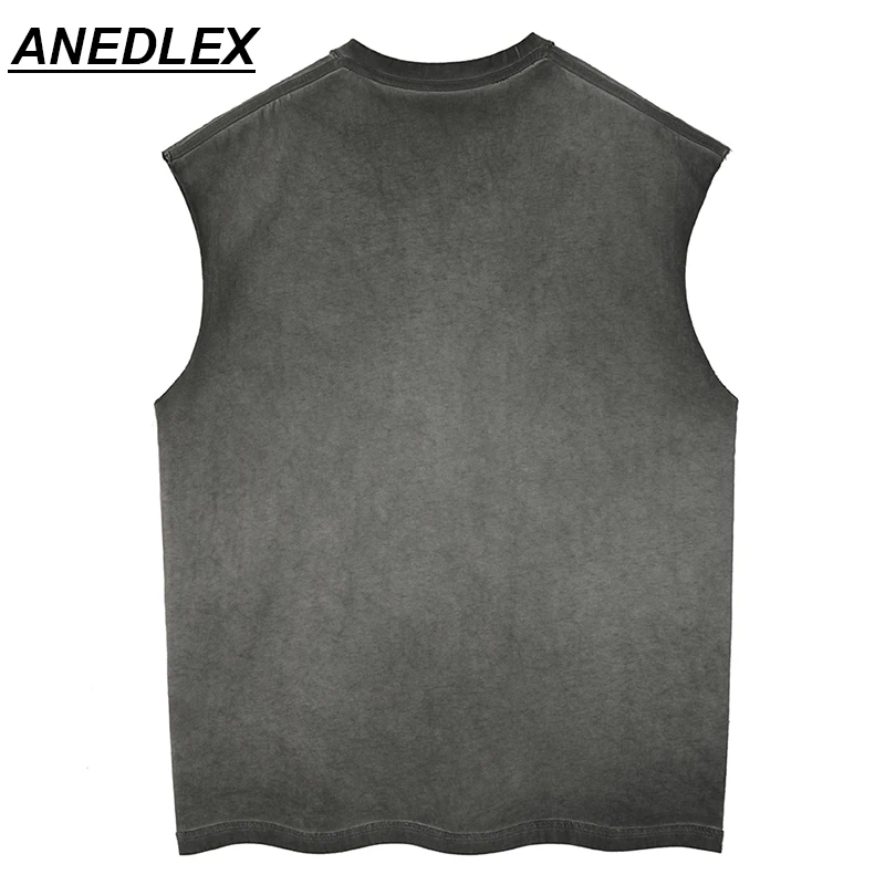 2022 Hip Hop Men Washed Vest Streetwear Gothic Punk Style Letter Devil Bloody Hands Print Tank Tops Loose Cotton Sleeveless Vest