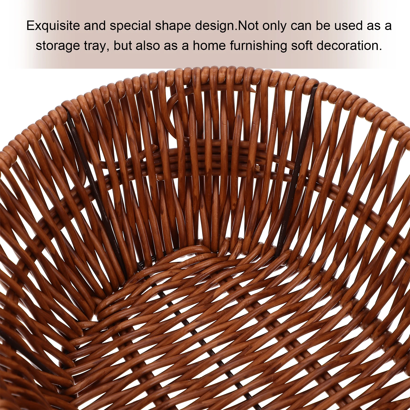 

Bread Basket Fruit Plate Wicker Storage Container Imitation Rattan H woven Household Kitchen Living Room Decor ganizer