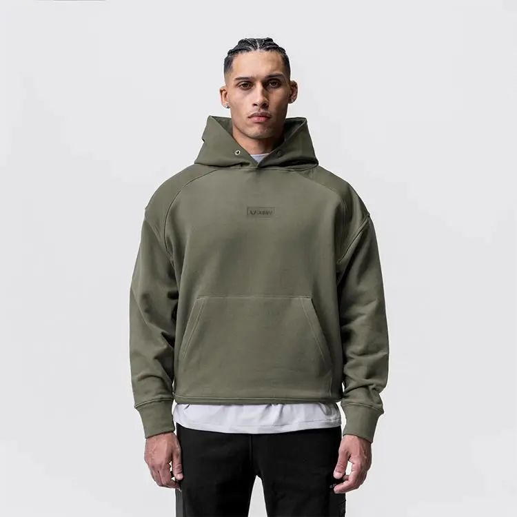 

Autumn Winter Men'S Hooded Sweatshirt American Fashion Brand Loose Large-Size Solid Color Sweatshirt Outdoor Thick Sports Jacket