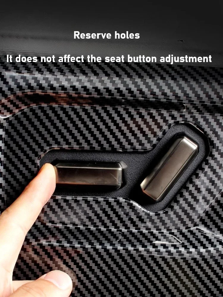 

For Chery ICAR ICAUR V23 Car Seat Adjustment Plate Protective Pad ABS Carbon Fiber Front Row Seat Side Cover Protector Accessory