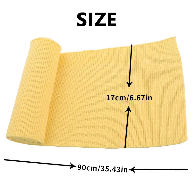 90cm Rib Neckline Cuff Collar Hem Elastic Knitted Fabric Baseball Uniform Jacket Coat Rib Trim Sewing Accessory 17cm Wide