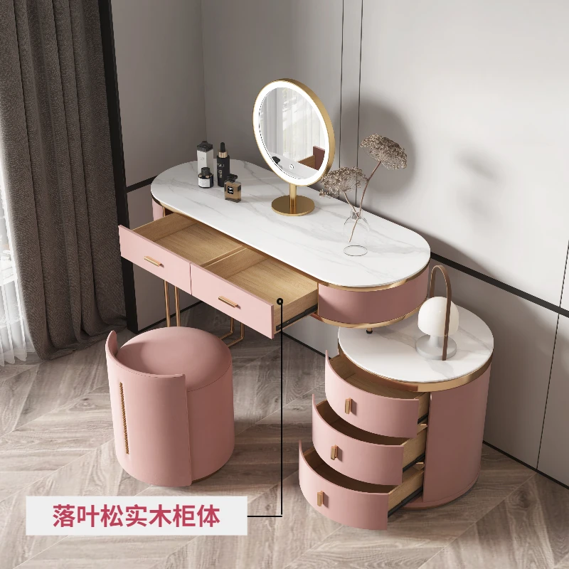 */* Taburete de tocador de almacenamiento, Tocador nórdico moderno estético de lujo, cajón de almacenamiento, Tocador Con Espejo, muebles de dormitorio