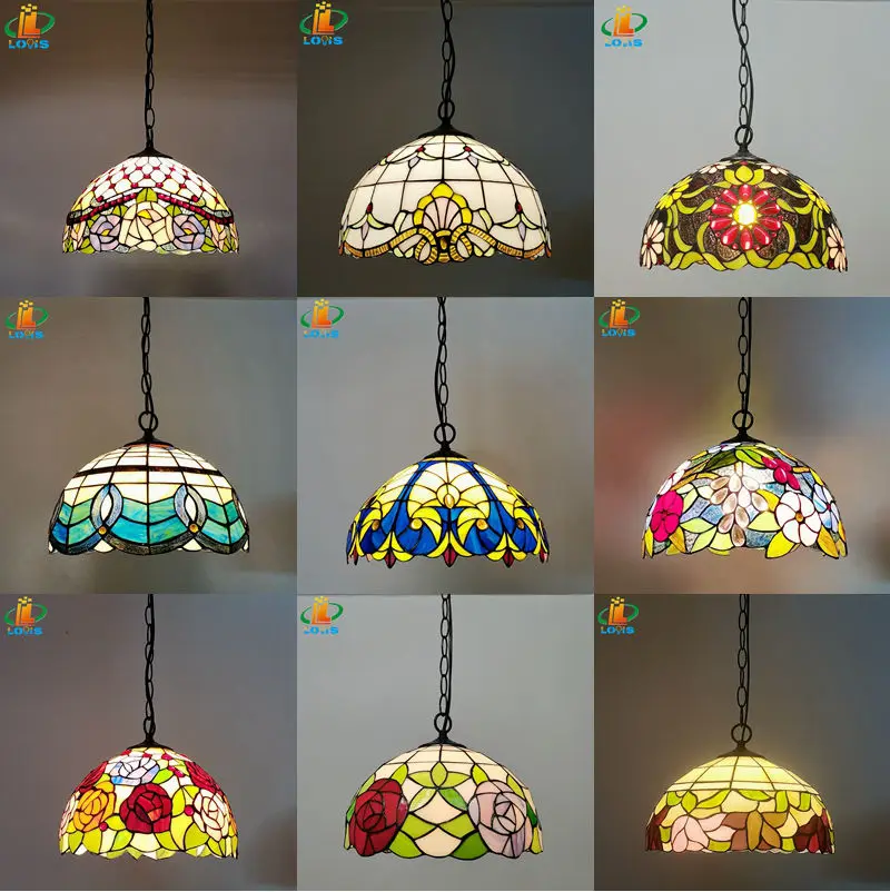 الاستدارة الأمريكية الملونة الزجاج الثريا استدارة دليل لحام قلادة ضوء مطعم غرفة المعيشة E27 220 فولت مصباح معلق #3