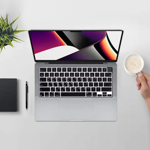2007-2023 MacBook Air 13.6 15.3 인치 M M2 칩 Pro13 14 15 16 & iMac 매직 키보드 실리콘 커버 용 한국어 키보드 커버 스킨