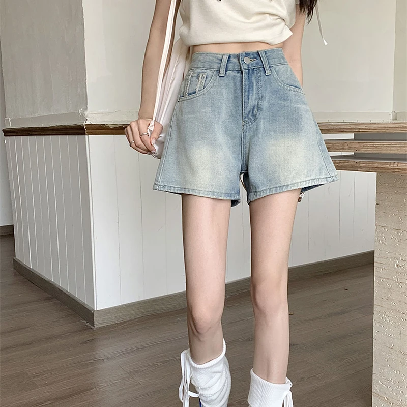 Rimocy Summer Denim Shorts Women Korean Fashion Plus Size High Waist Short Jeans Female Casual Street Wide Leg Short Pants Mujer