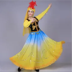 Xinjiang dance performance costume female adult new Uygur Kazakh opening performance big skirt national stage dress